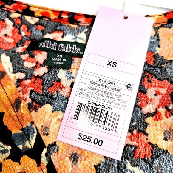 NWT Wild Fable XS Women's Long Sleeve Maxi BOHO Dress Miss Size 0 2 New Tags - Picture 3 of 6